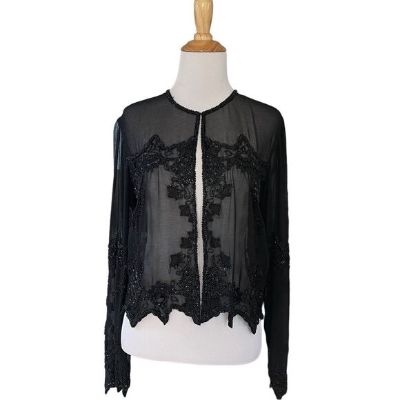Vintage Marina BlackBeaded Bolero top